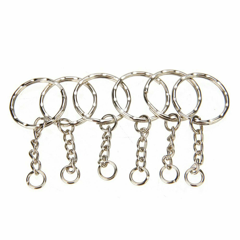 500Pcs Bulk Split Metal Key Rings Keyring Blanks With Link Chains For DIY Craft