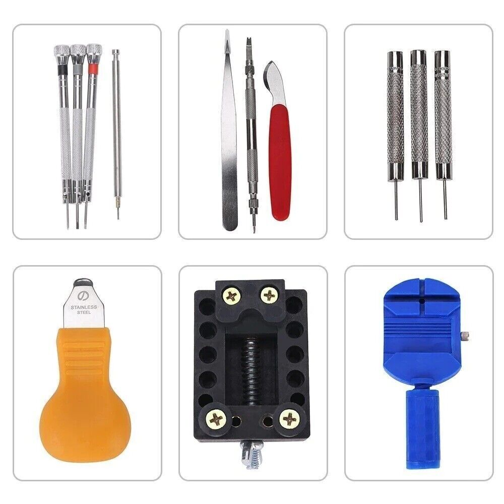 504pcs Watch Repair Tool Kit Back Case Opener Remover Spring Pin Bars Watchmaker