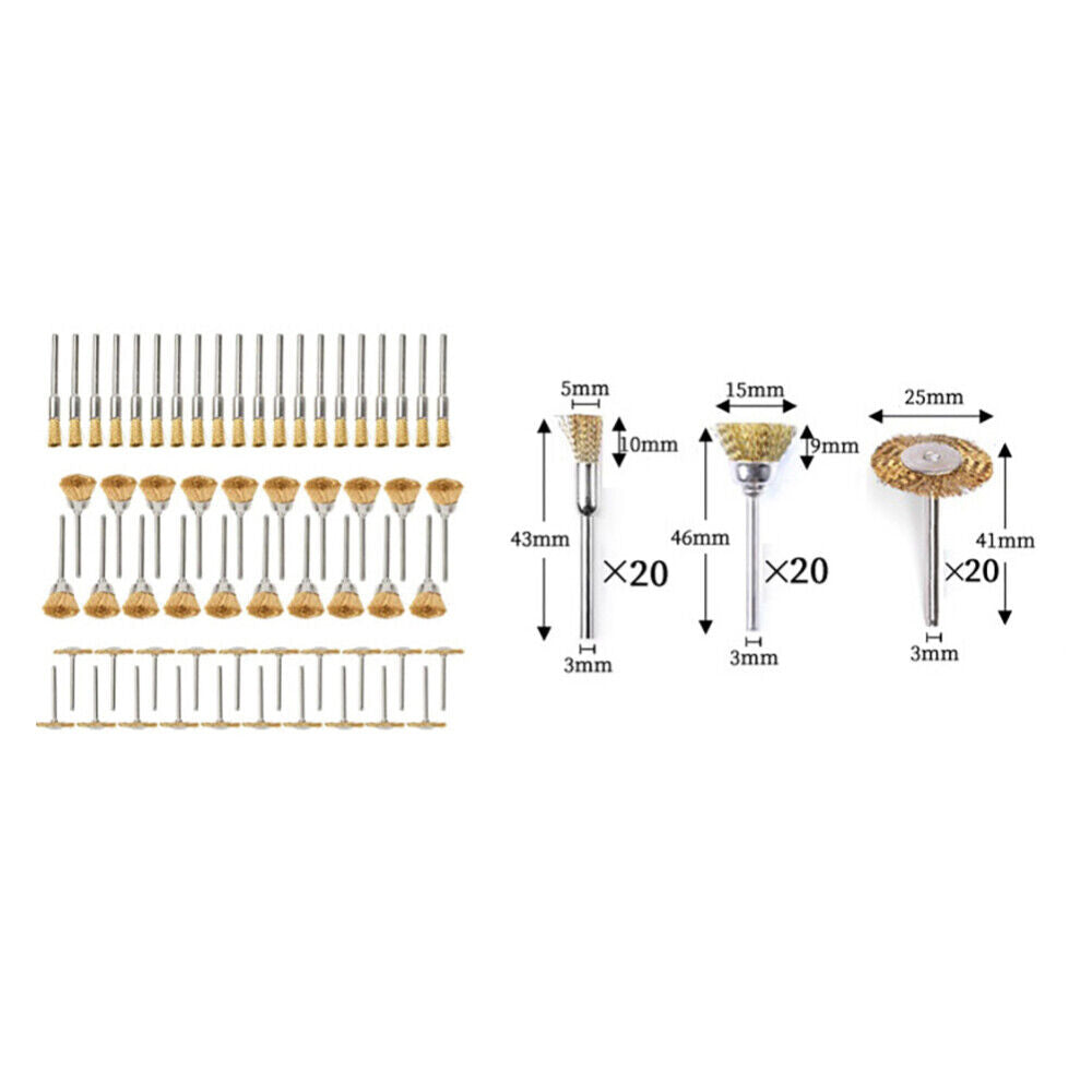 40xStainless Steel Wire Brush for Dremel Tool Rotary Drill Grinder Removal Wheel