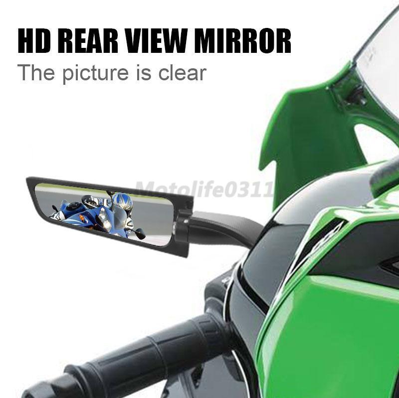 Wind Wing Rearview Side Mirror Rotating For Kawasaki Ninja 650 400 300 250 ZX6R