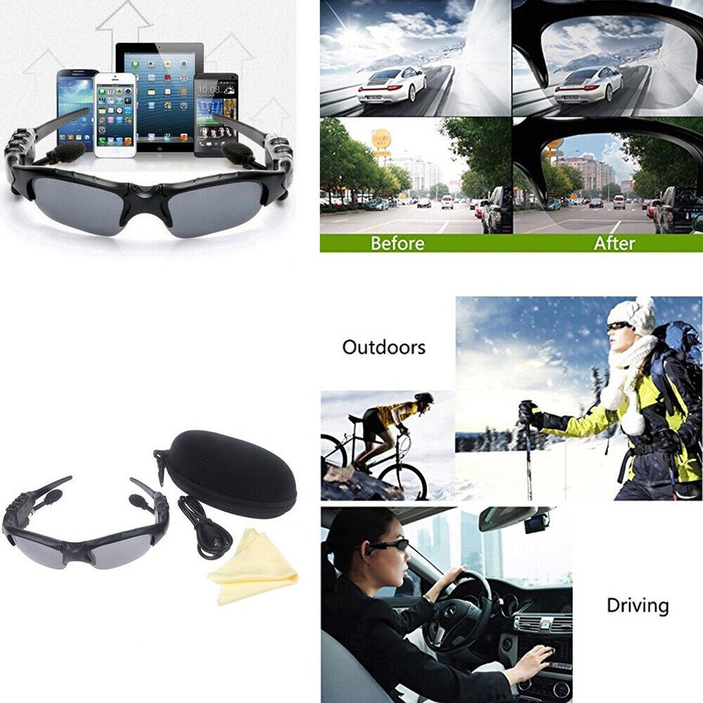 Wireless Bluetooth 5.0 Sunglasses 2 In 1 Audio Stereo Headset Polarized Glasses