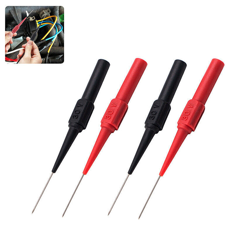 4x Multimeter Testing Lead Fluke Extention Back Probes Sharp Needles Micro Pins