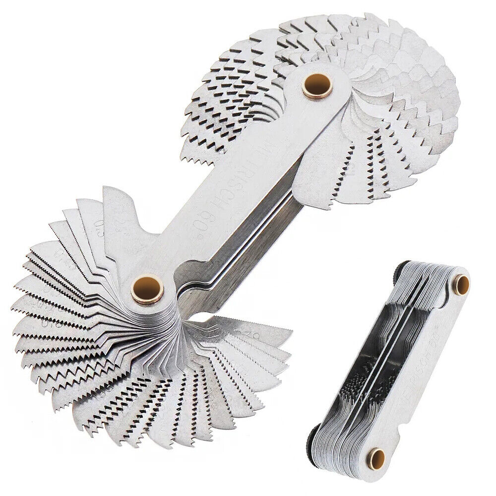 52 Blades Screw Thread Gauge Angle 60° Metric 55° Imperial Tap Pitch Inspection