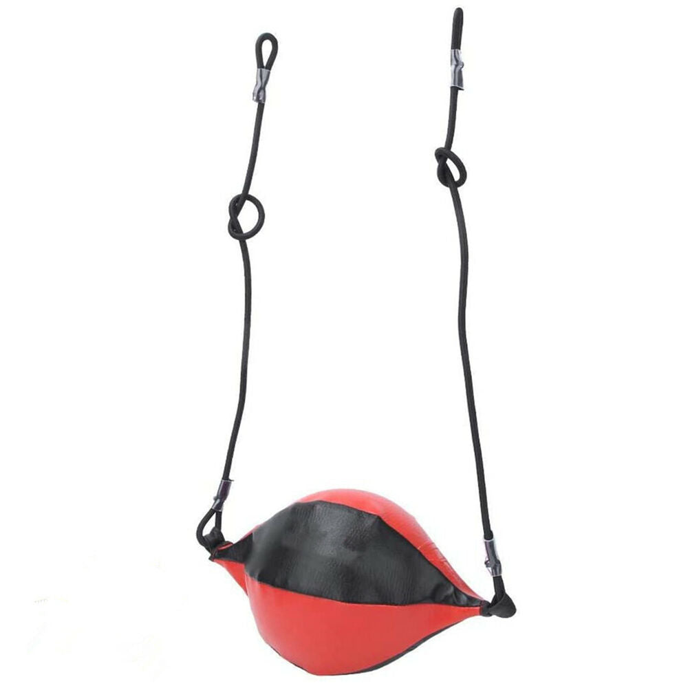 Speed Ball Boxing Floor to Ceiling PU Double End Punching Training Bag Black Red