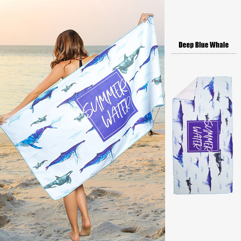 Sand Free XL Beach Towel + Bag Quick Dry Microfibre Compact Light Swimming