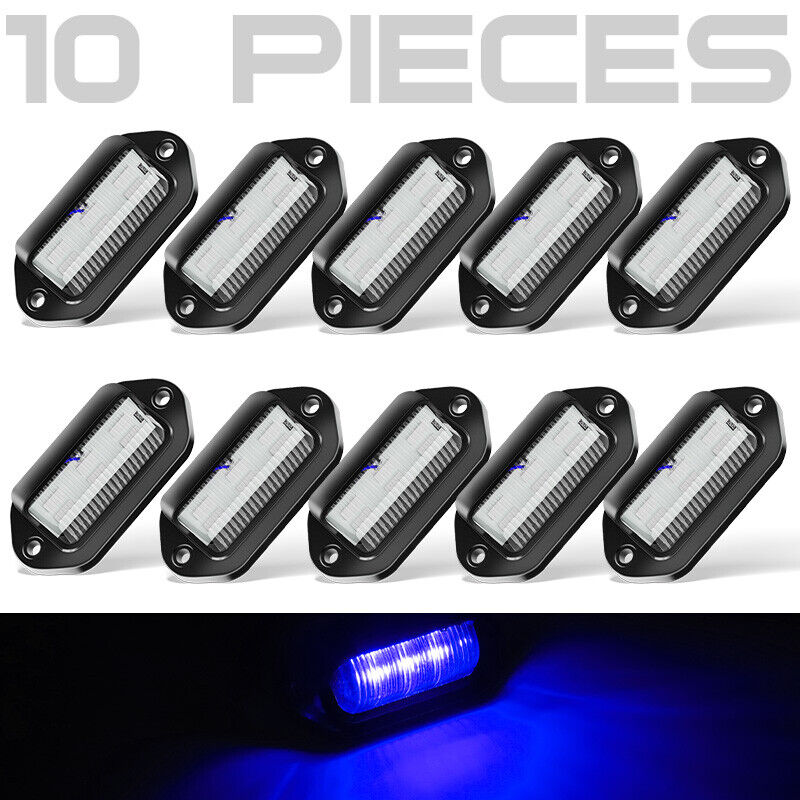 10pcs 6 LED License Number Plate Light Side Lamp for Truck SUV Trailer Lorry 12/24V