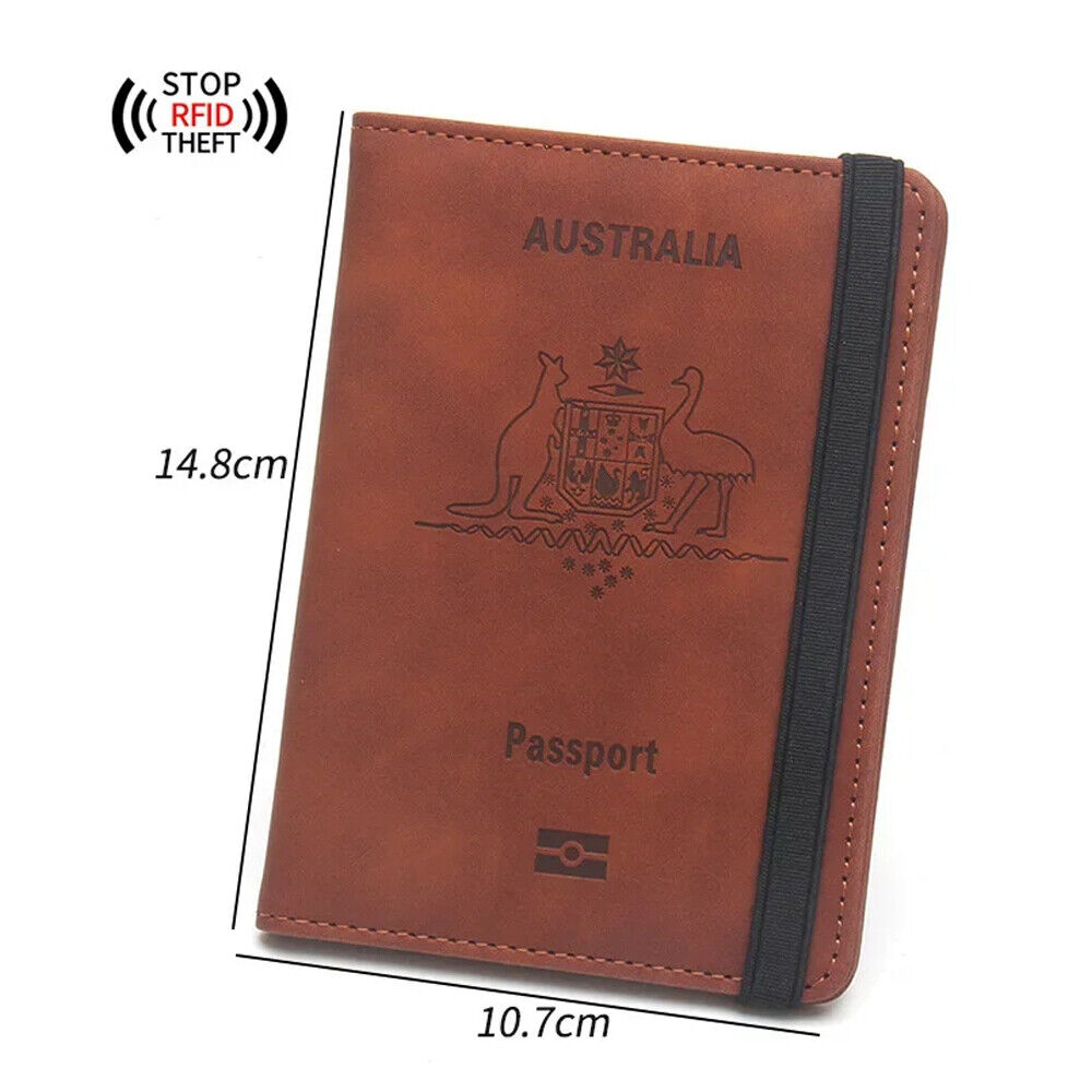 Travel Passport ID Card Wallet Holder Cover RFID Blocking Leather Purse Case