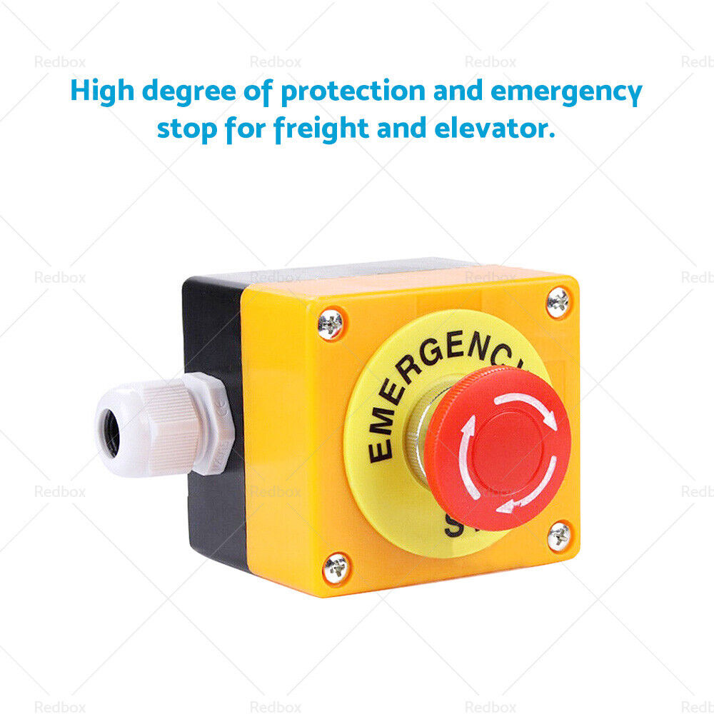 2x Emergency Stop Shut Off Push Buttons Switch 1NO + 1NC e-stop Push Button