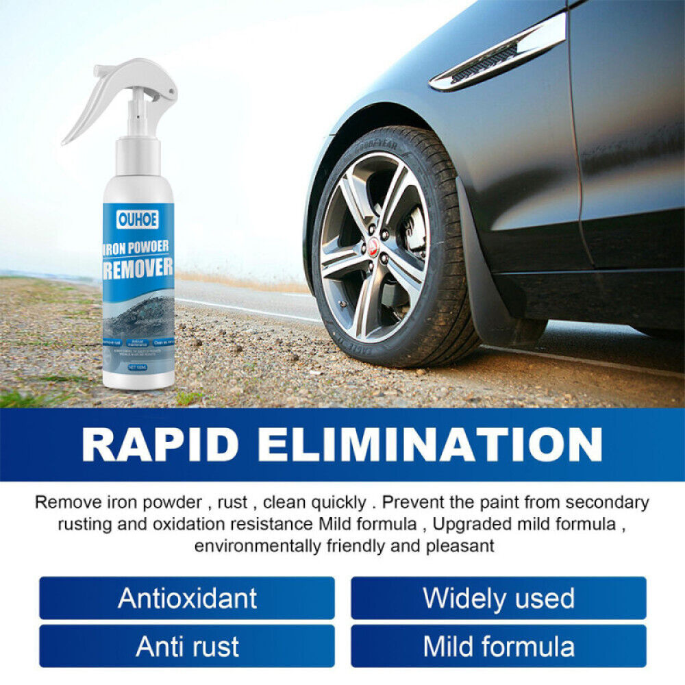 OUHOE Iron Powder Remover Car Rust Removal Spray RustOut Instant Remover Spray