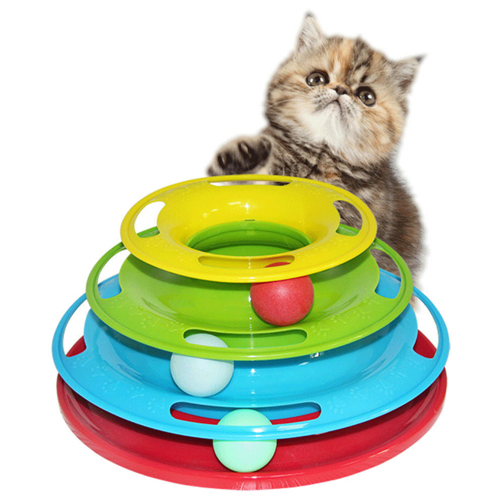 Funny Trilamina Plate Toys Crazy Cat Pet Amusement Disk Interactive Ball