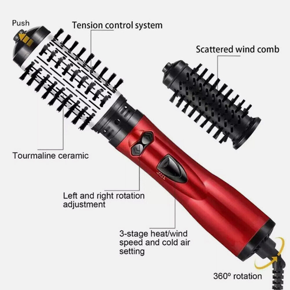 3 IN 1 Hair Dryer Brush Hot Comb Air Volumizer Curler Straightener Curling Style