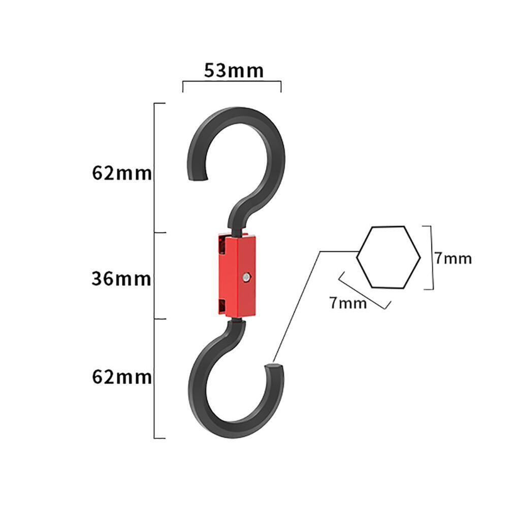 S Shape Hanger Bearing Capacity 6kg Car Hook ABS for Shopping Bag (Red)