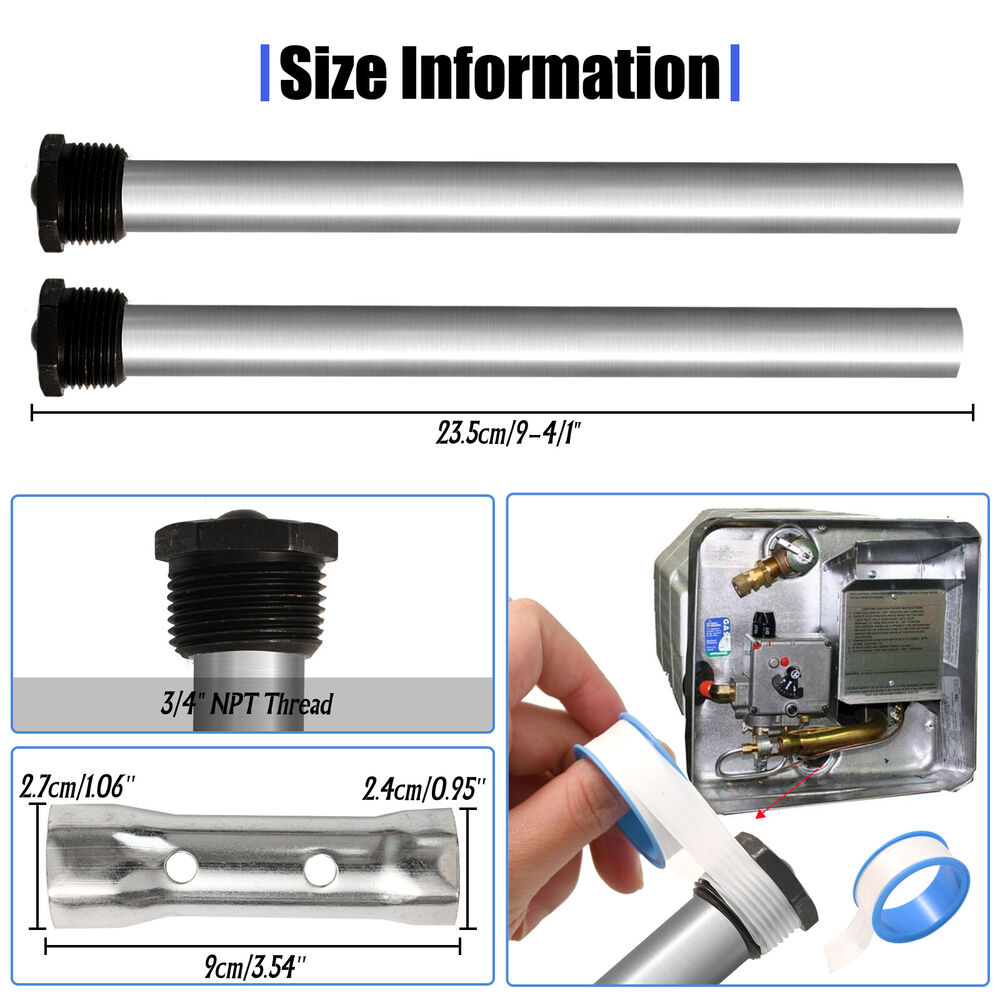 2x Suburban Hot Water Heater Service Anode Rods With Removal Tool For Caravan RV