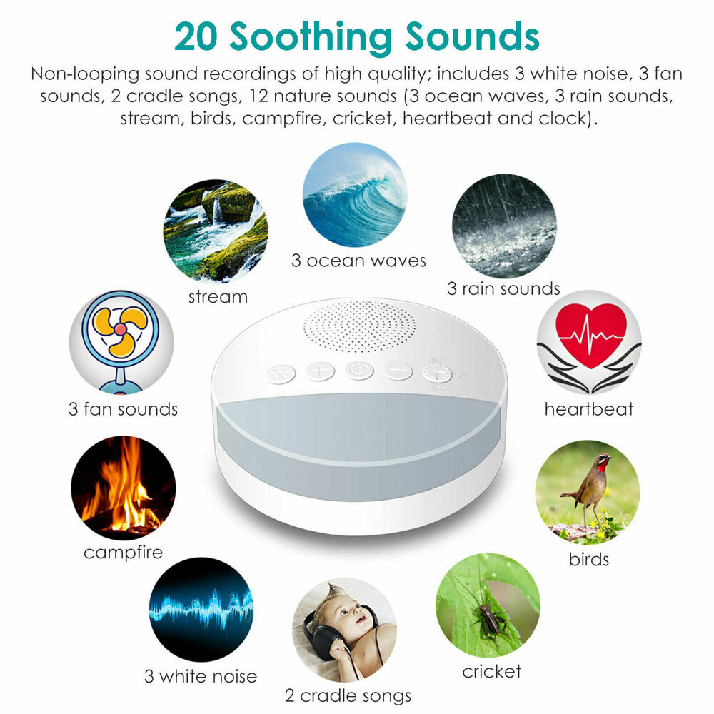 White Noise Sound Machine Sleep Therapy Relaxation for Adults Baby Nature Sounds