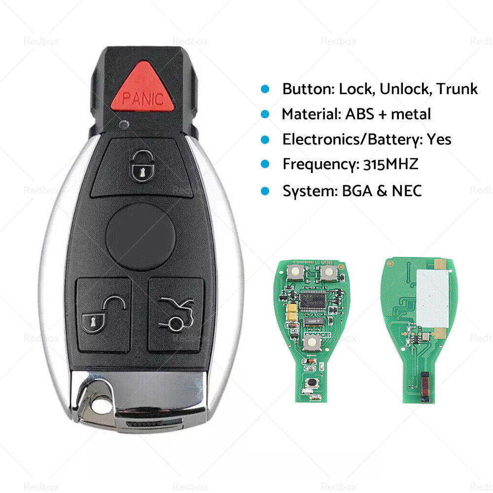 315Mhz Remote Car Key Fits For Mercedes Benz C CL E G GL ML R S Class 4 Buttons