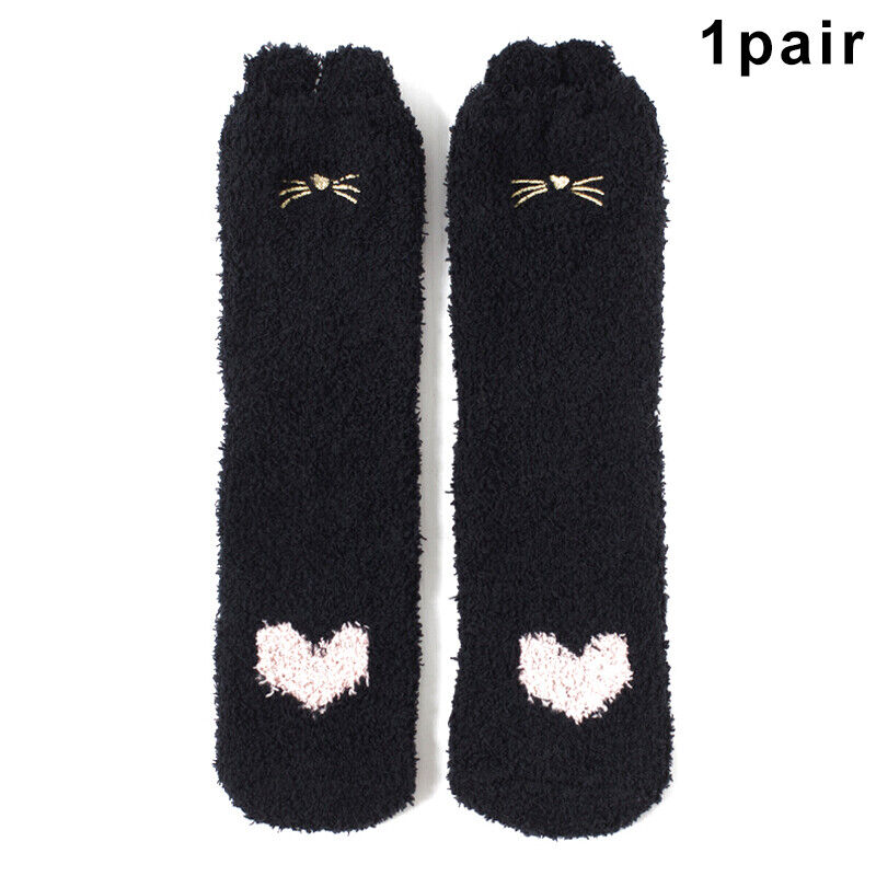 Winter Cat Claws Cute Thick Warm Sleep Floor Socks for Women Girl Home Indoor #T