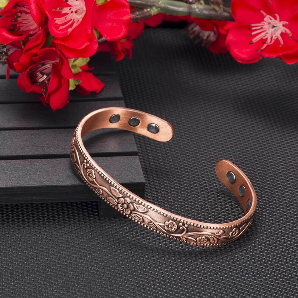 Pure Copper Magnetic Bracelet Arthritis Pain Relief Bangle Healing Therapy Gift