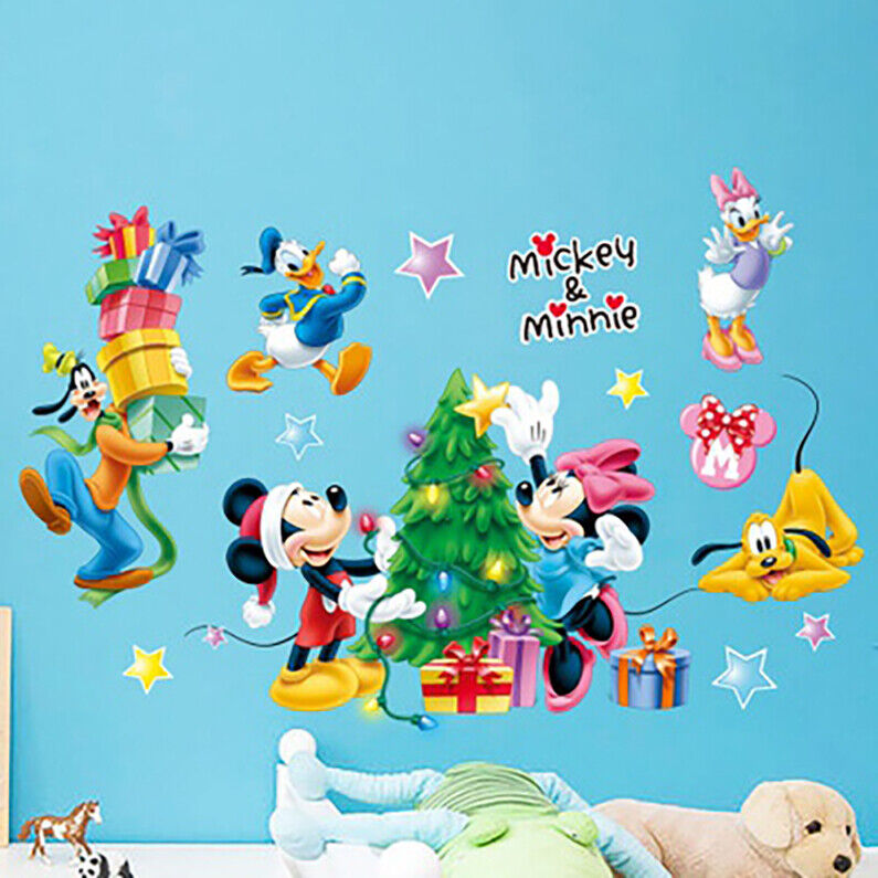 Wall Stickers Removable Mickey Minnie Mouse Kids Nursery Decal Picture Art Gift