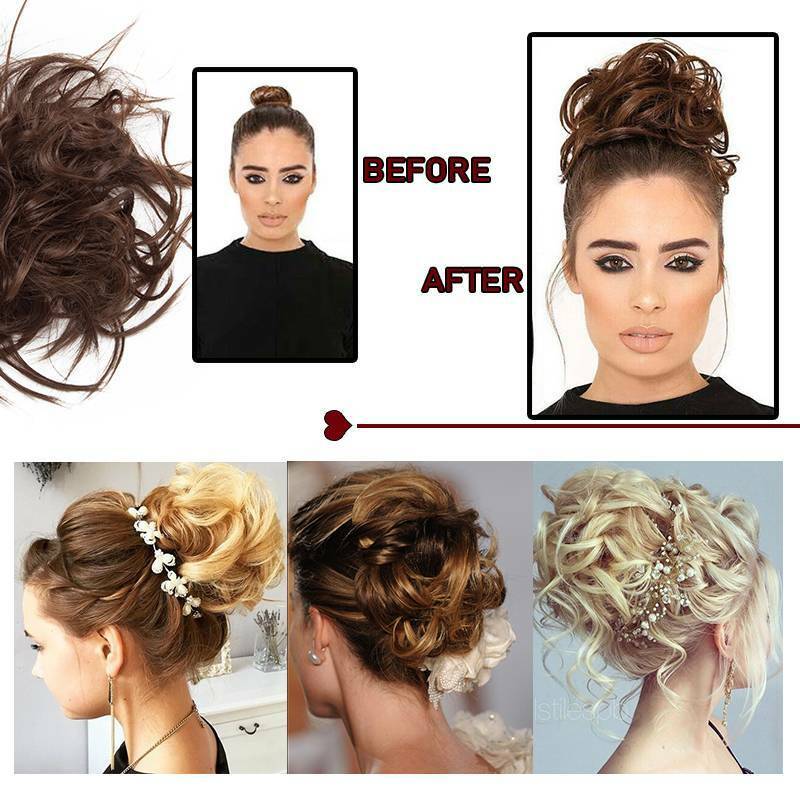 Thick Messy Bun Hair Piece Scrunchie Updo Wrap Hair Extensions Real as human