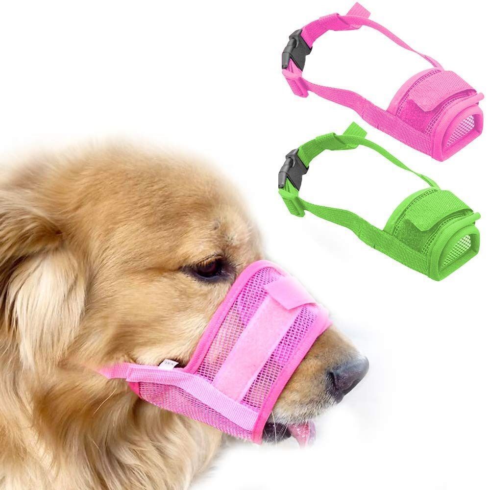 Pet Dog Adjustable Mask Bark Bite Mesh Mouth Muzzle Grooming Anti Stop Chewing