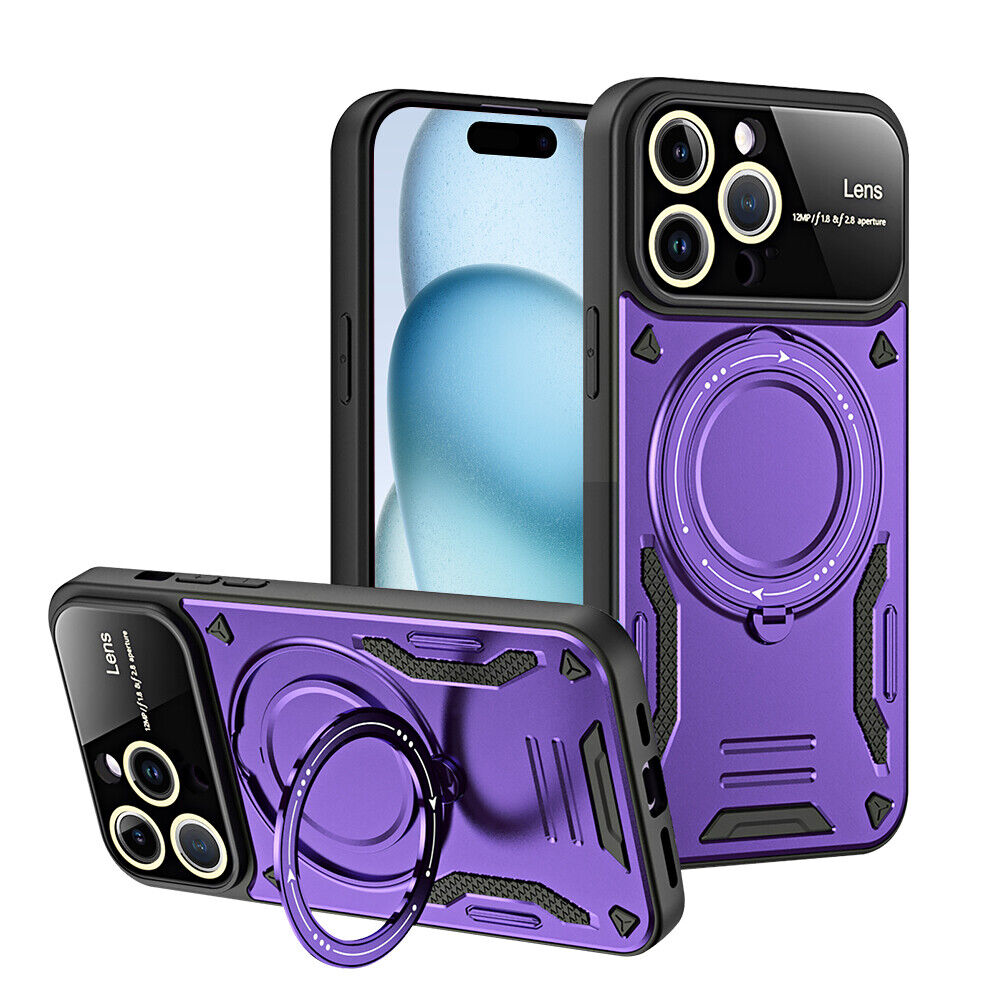 For iPhone 15 14 13 12 11 Pro Magnetic Shockproof Armor Stand Magnetic Ring Case