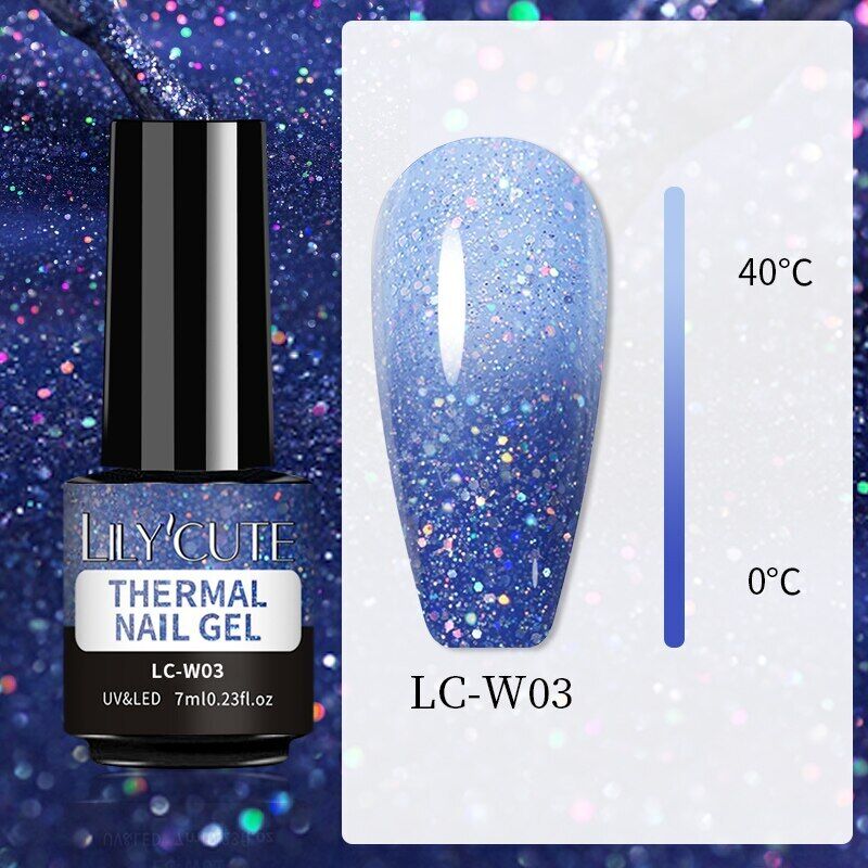 LILYCUTE Thermal Gel Polish Soak Off UV LED Color Changing Gel Nail Art Varnish