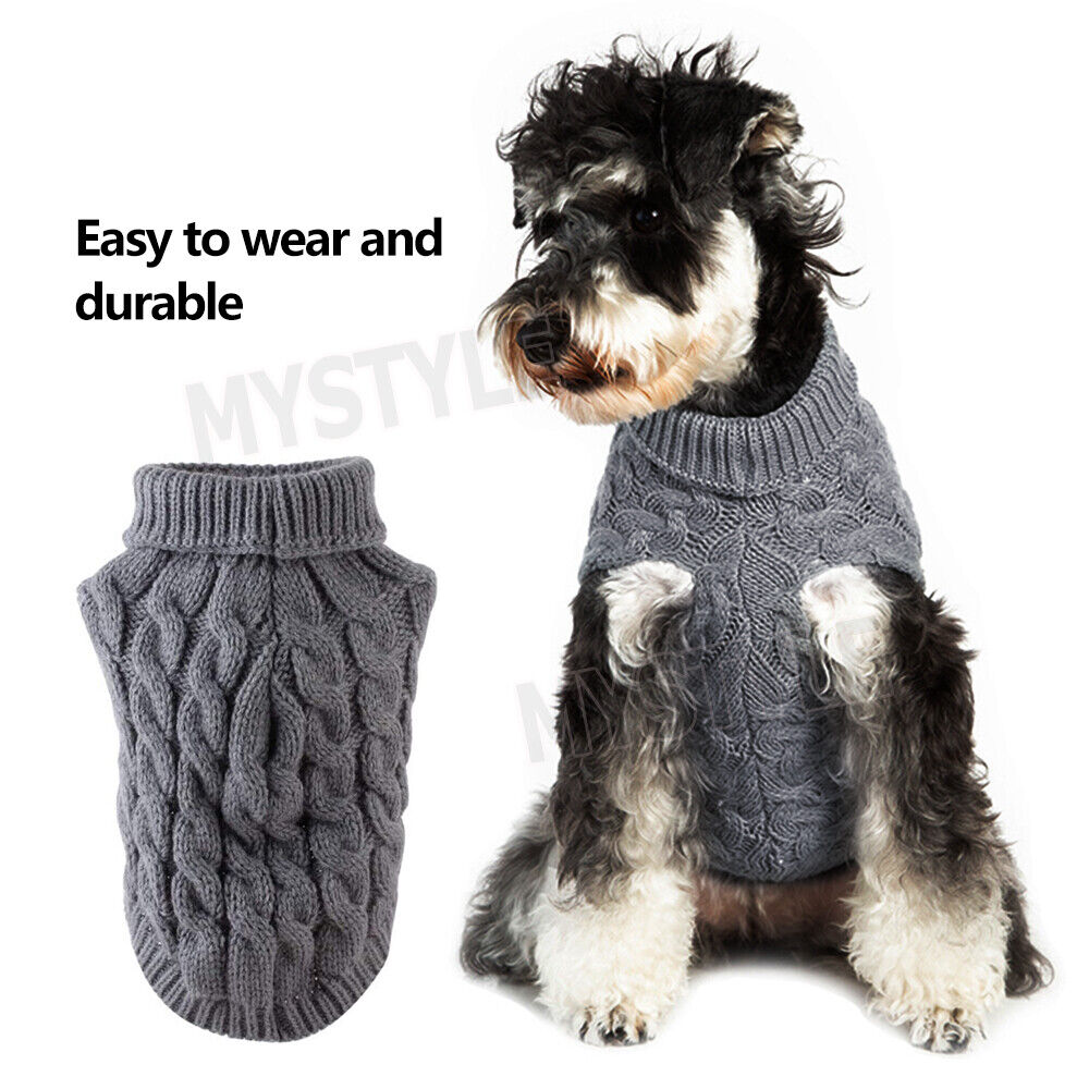 Winter Knitted Puppy Dog Jumper Warm Sweater Pet Clothes Small Dogs Coat Thermal