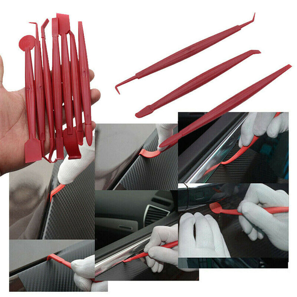 3D Carbon Fiber Decal Film Squeegee Felt Tools Kits Red Car Interior Accessories