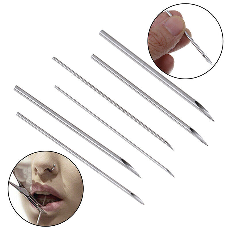 10Pcs Disposable Sterile Body Piercing Needles Tattoo Piercing Needles Kit-qy