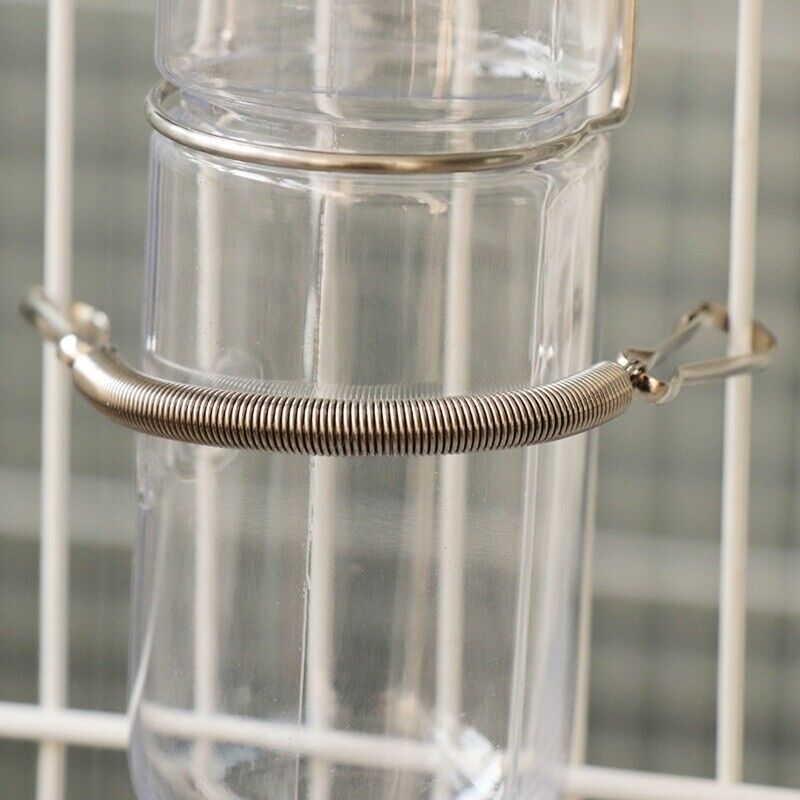 Metal Spring with 2 Clips Stainless Steel Small Animal Cage Accessories