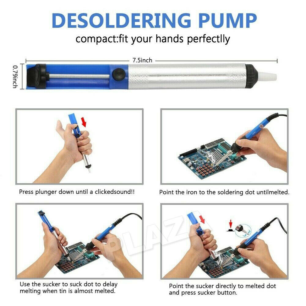 60W Electric Soldering Iron Kit Solder Welding Stand Adjustable Temperature