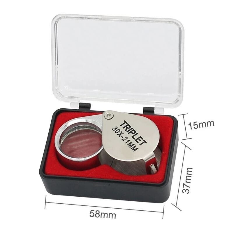 Jewellers Eye Loupe Magnifier 30 x 21mm Folding Magnifying Glass Jewelers