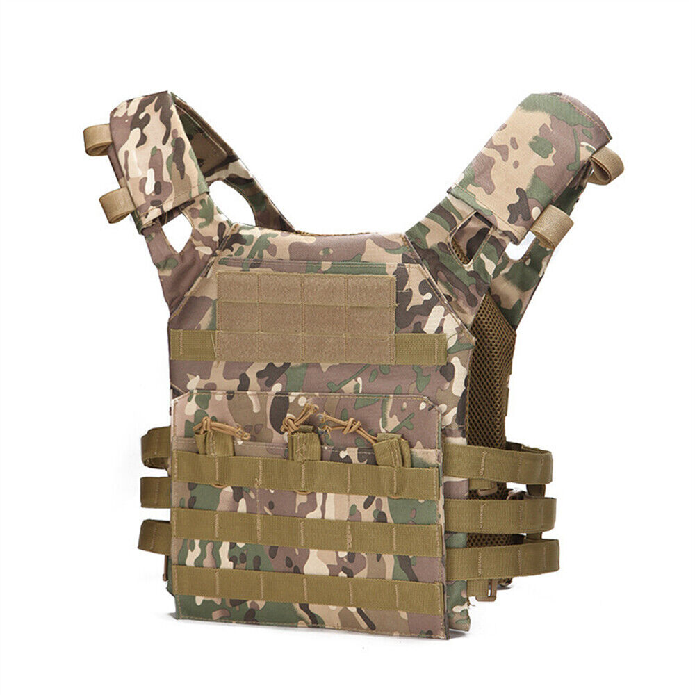 Military Tactical Vest Airsoft Combat Plate Carrier Paintball Hunting Adjustable