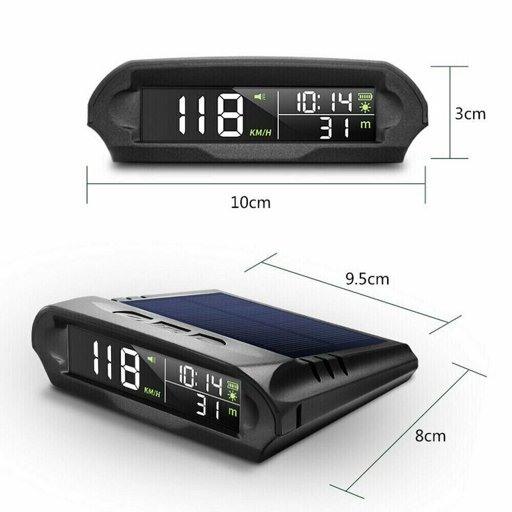 Wireless Car GPS Speedometer HUD Head-up Display Solar Panel Digital Universal