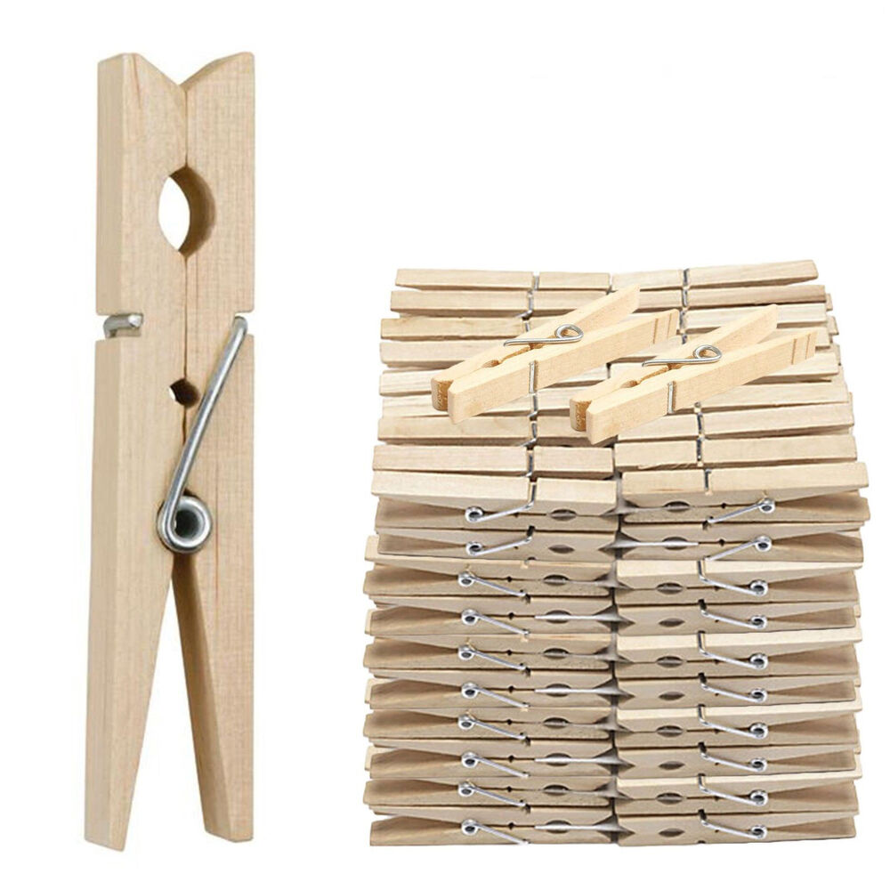 108pcs 70mm Wooden Spring Pegs Strong Quality Fit Any Clothes Line p Washing WoodenPeg