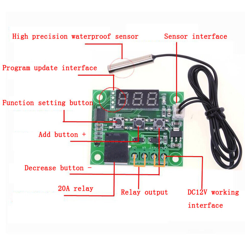 W1209 Digital Thermostat Temperature Control Switch sensor Module 12V -50-110°C