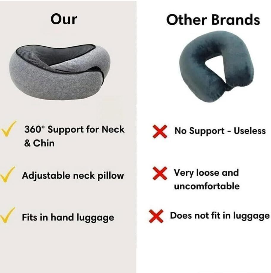 Memory Foam U Shaped Travel Pillow Neck Support Soft Head Rest Plane Car Cushion