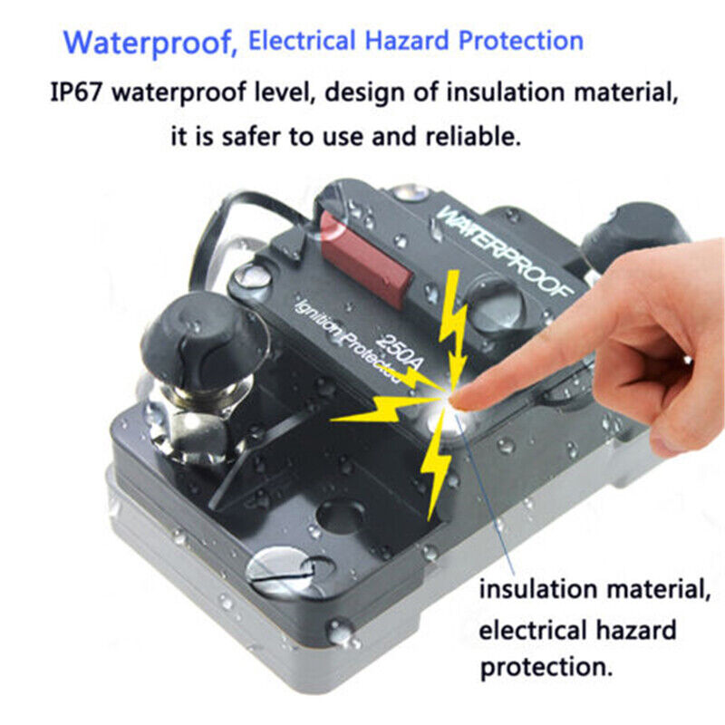 30A-300A AMP Circuit Breaker Dual Battery Manual Reset 12-48V DC Car Waterproof