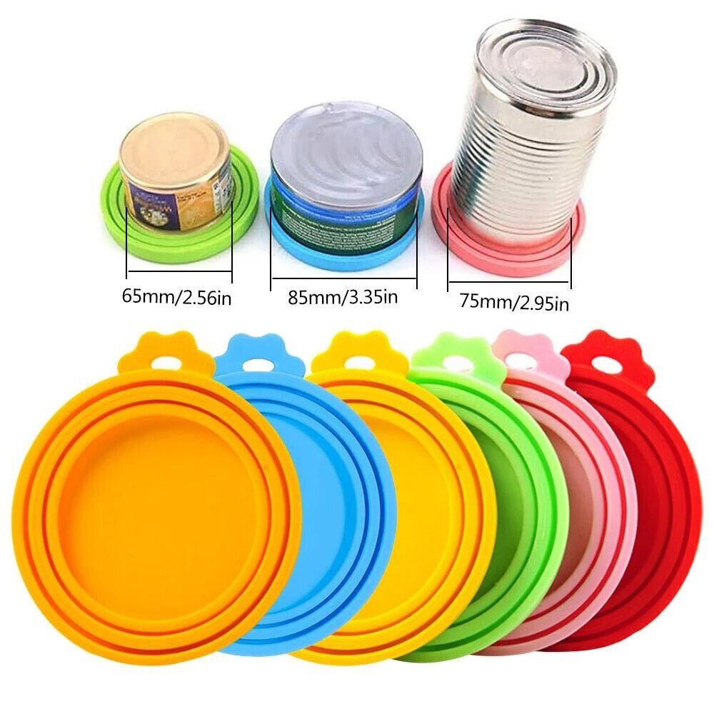 3X Reusable Pet Food Can Cover Lid Dog Cat Pet Tin Silicone Storage Seal Cap