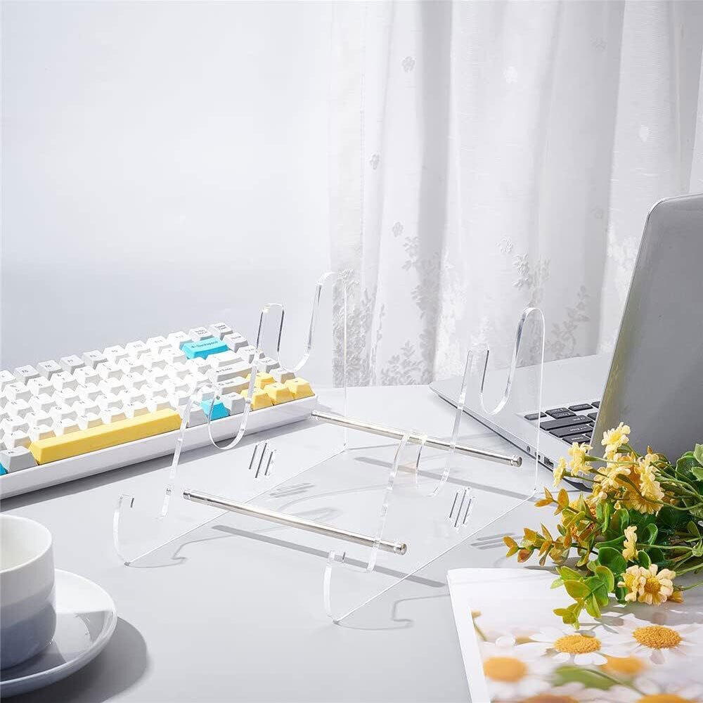 3 Tiers Display Keyboard Holder Transparent Acrylic Keyboard Stand Detachable #T