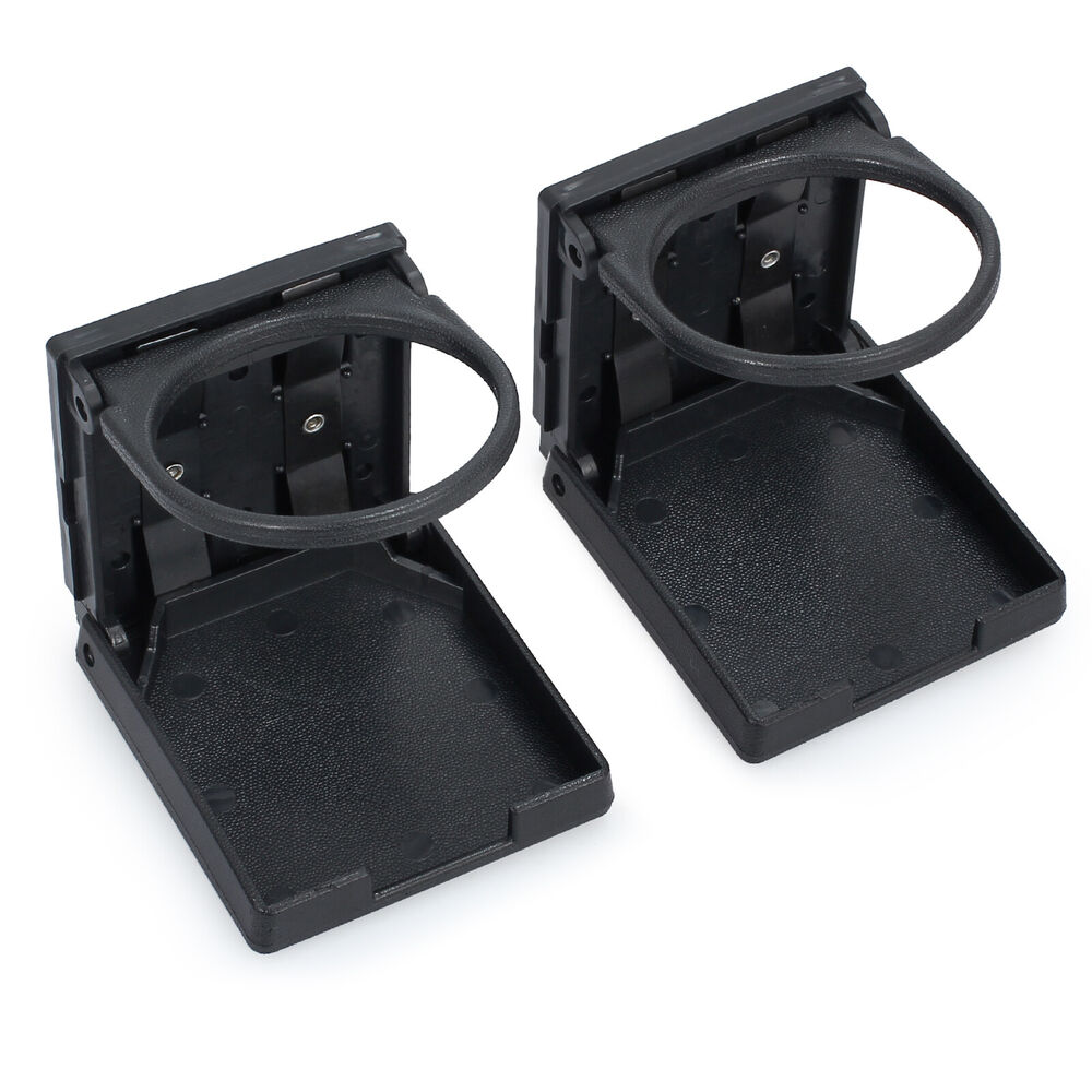 2Pcs Black Adjustable Folding Drink Holders Cup Holder For Car Truck Boat Marine