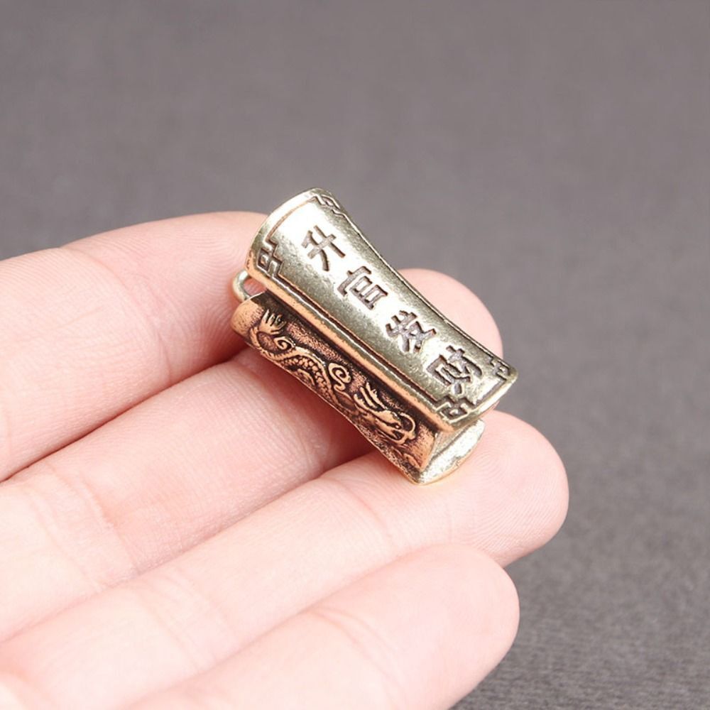 Opened Mini Antique Key Chain Pendant Coffin Pendant Carving Crafts Pure Copper