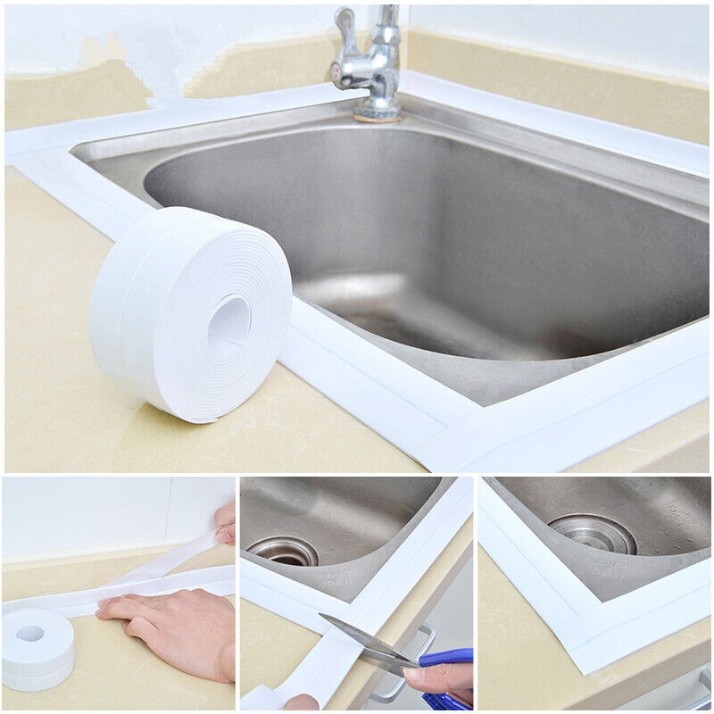 3.2M Kitchen Bathroom Sink Sealing Strip Waterproof Caulk Tape Self Adhesives