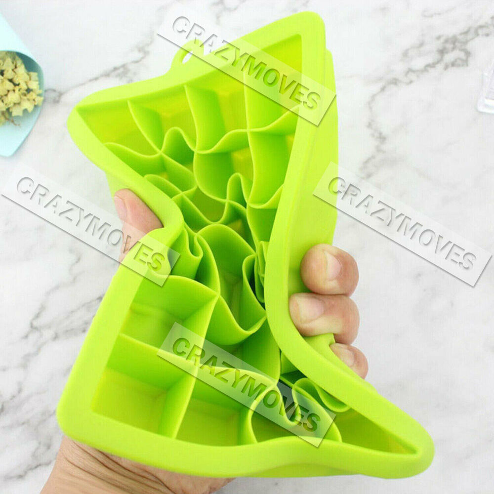 3PCS Silicone 24 Grids Ice Cube Tray With Lid Mold Maker Tool Square Mould