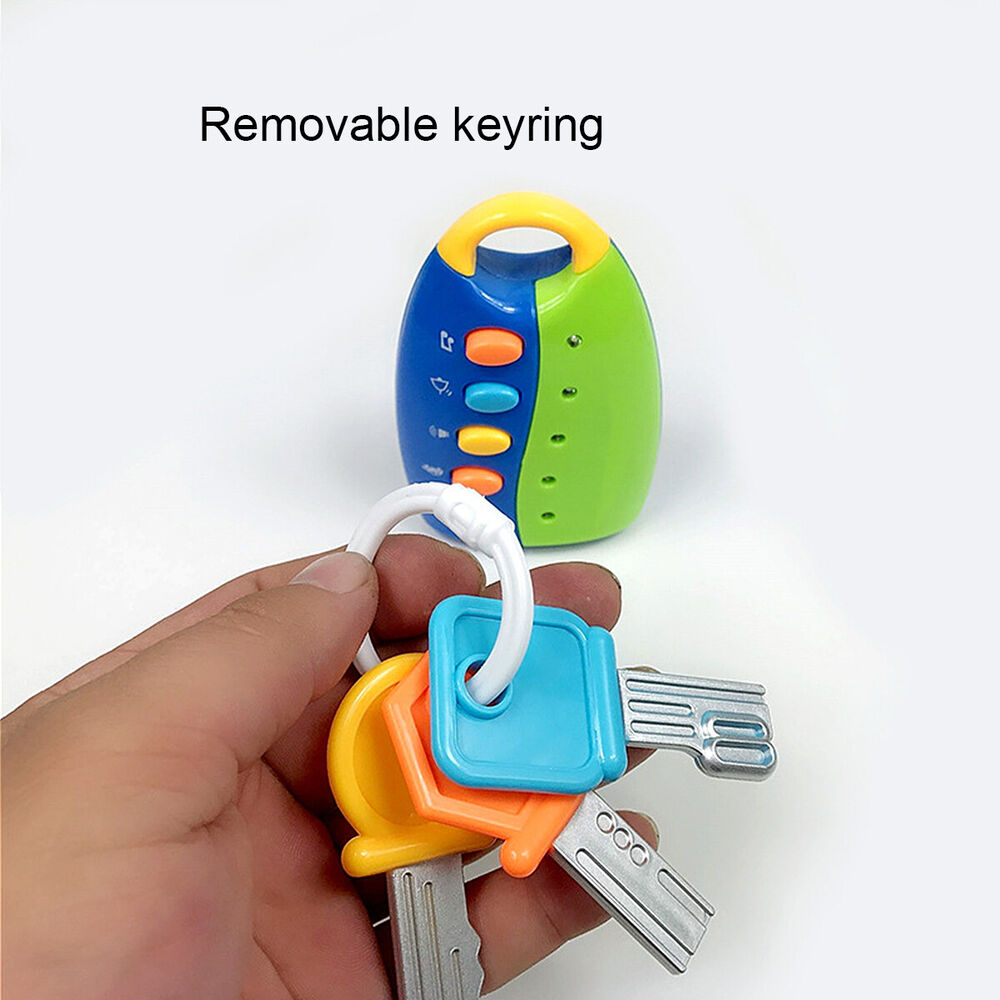 Baby Colorful Remote Pretend Toy Musical Car Key Colorful Flash Keychain