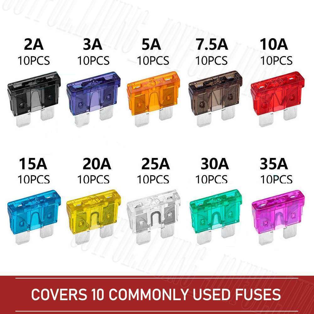 100pcs Car Blade Fuses Assortment Assorted Kit Blade Set Auto Truck Automotive