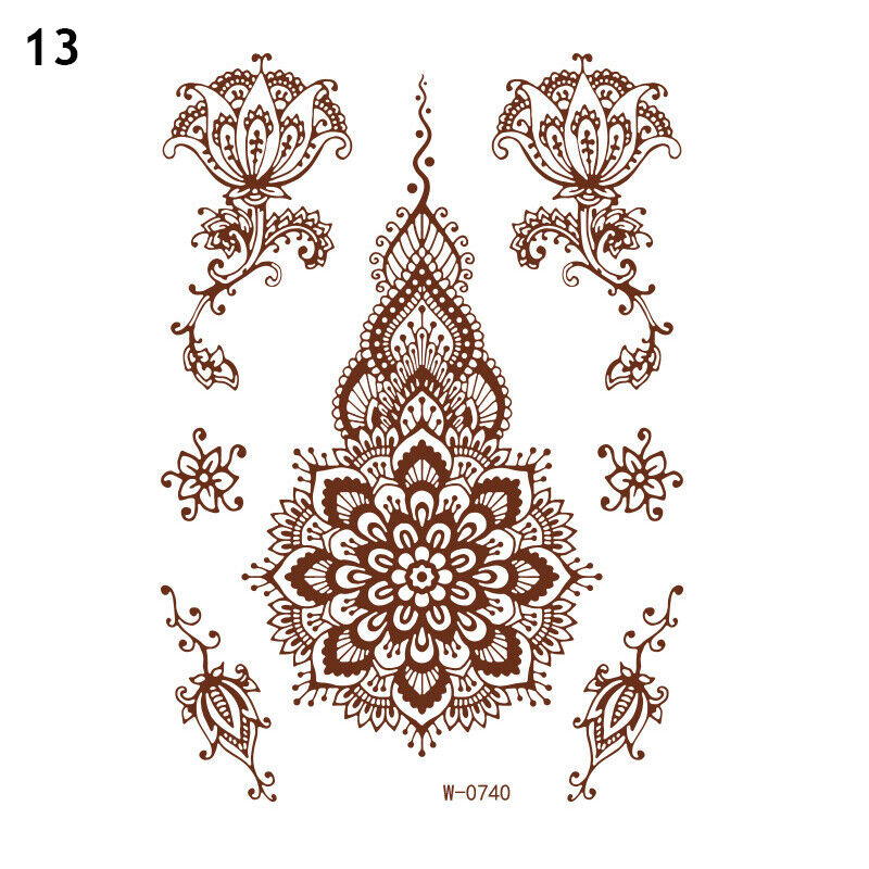 Temporary Tattoos Sticker Red Classic Henna Tattoo Tattoo Sticker Body Art 1pc