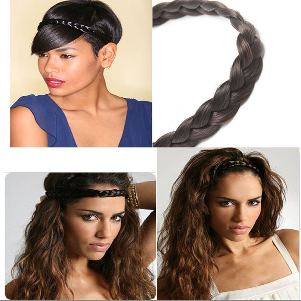 Hair Band Plaited Headband Synthetic Wig Braided Elastic Band Hair Extension