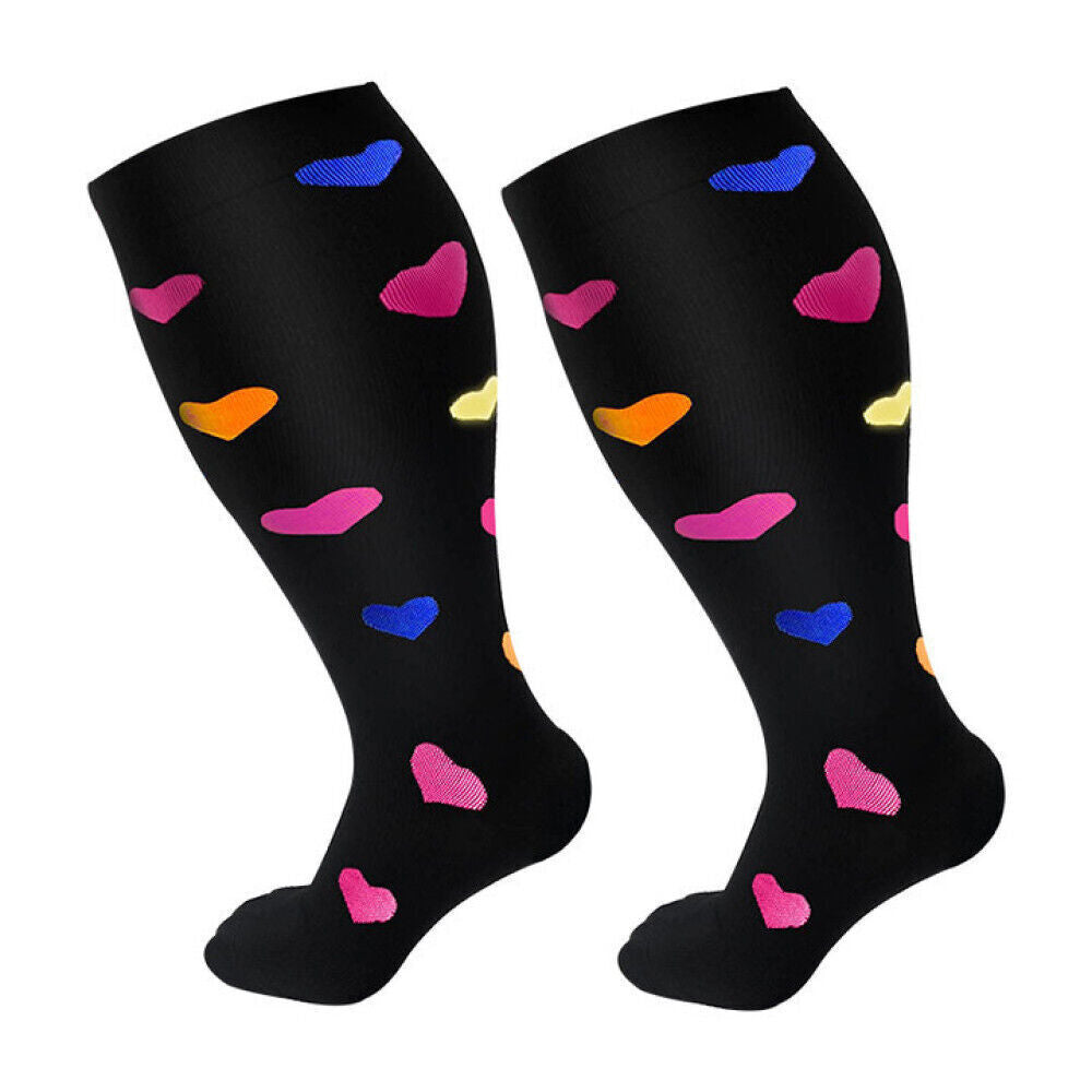 2XL-6XL Plus Size Compression Socks 20-30mmhg Extra Wide Calf Knee High Stocking