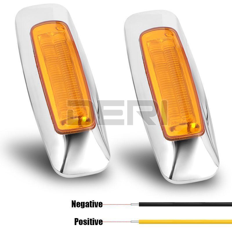 4x 12V 24V Amber 8 LED Truck Side Marker Light Clearance Lamps Trailer RV Lamp